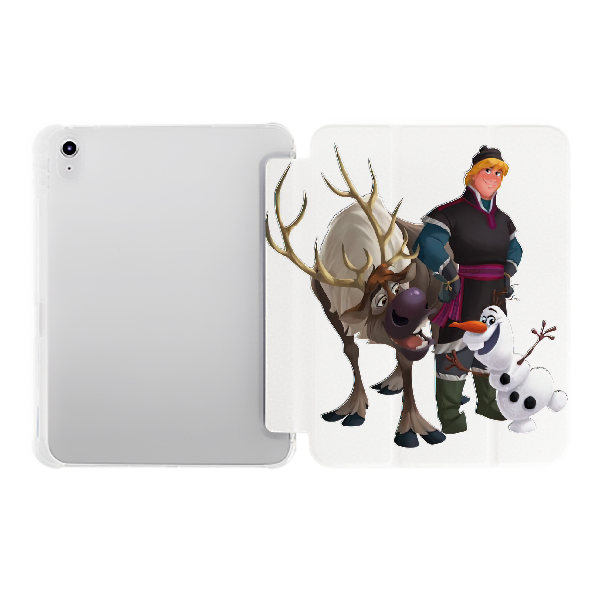 （画像用） アナと雪の女王 アンナ エルサ Frozen Anna Elsa IPad ケース ペン収納付き 三つ折りスタンド PUレザー×シリコン 対応機種9.5/10.5/10.9インチ